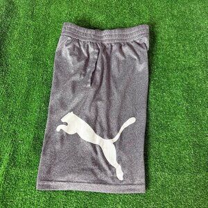 Puma Active Interlock Essential Elastic Waist Gray Shorts Youth Size L 14-16